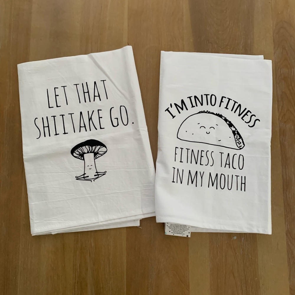NWT - Set of 2 Funny Dish Towels